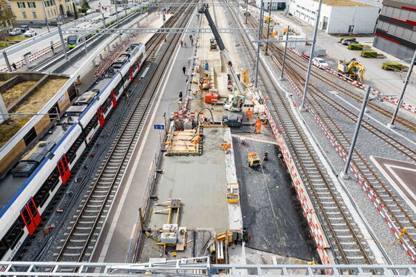 Gleisumbau Bahnhof Langenthal – Stand März 2025